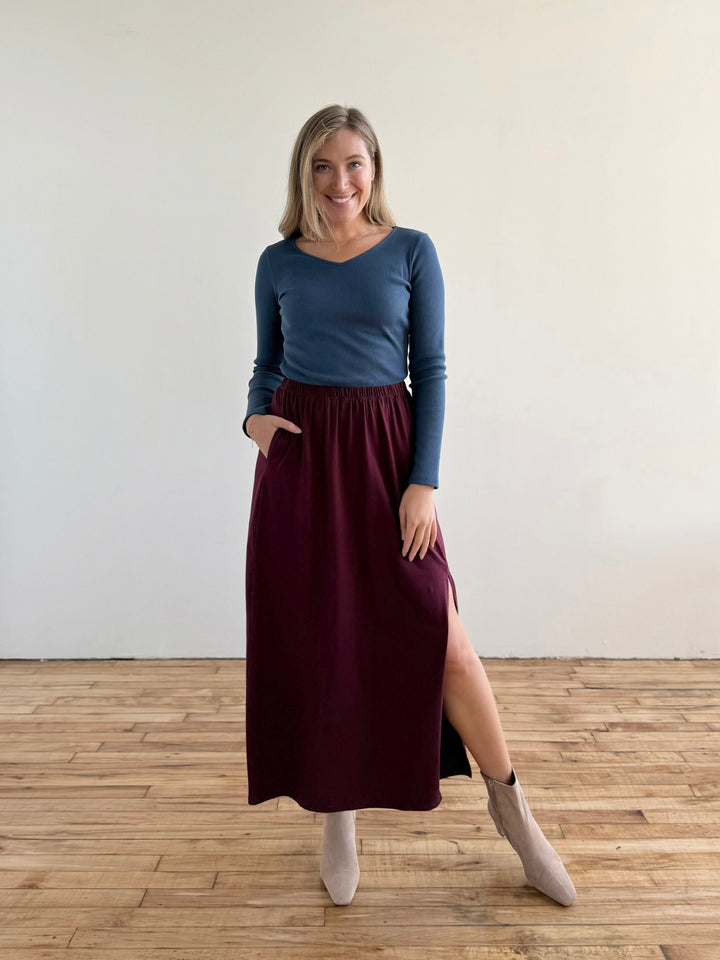 AMARA skirt in Merlot