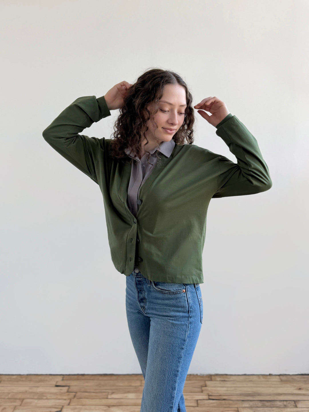 MALLEY cardigan in Meadow Green