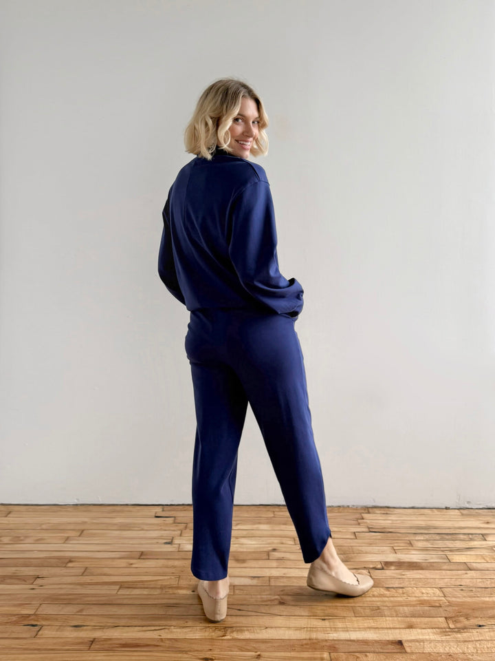SOPHIA tulip hem pants in Bright Navy