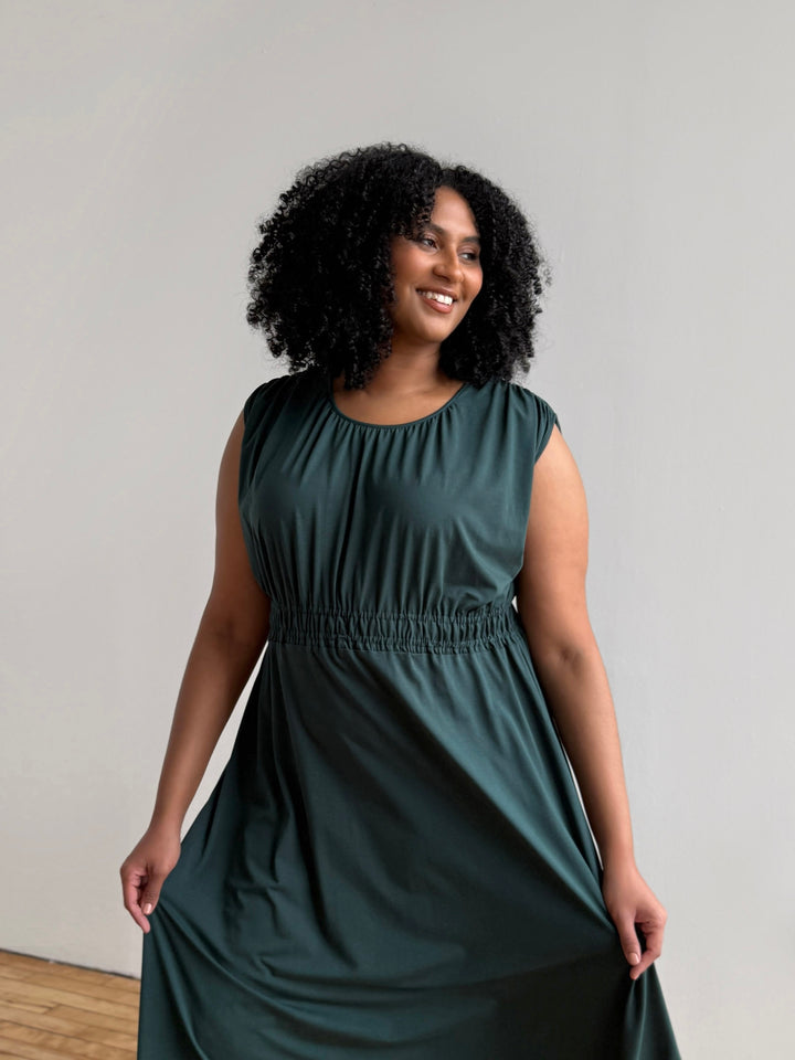 LAVINIA dress in Deep Pine