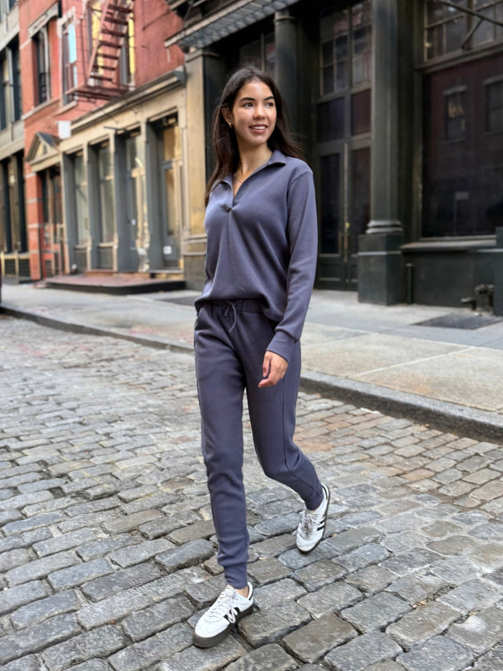 OWEN waffle knit joggers in Stonewash