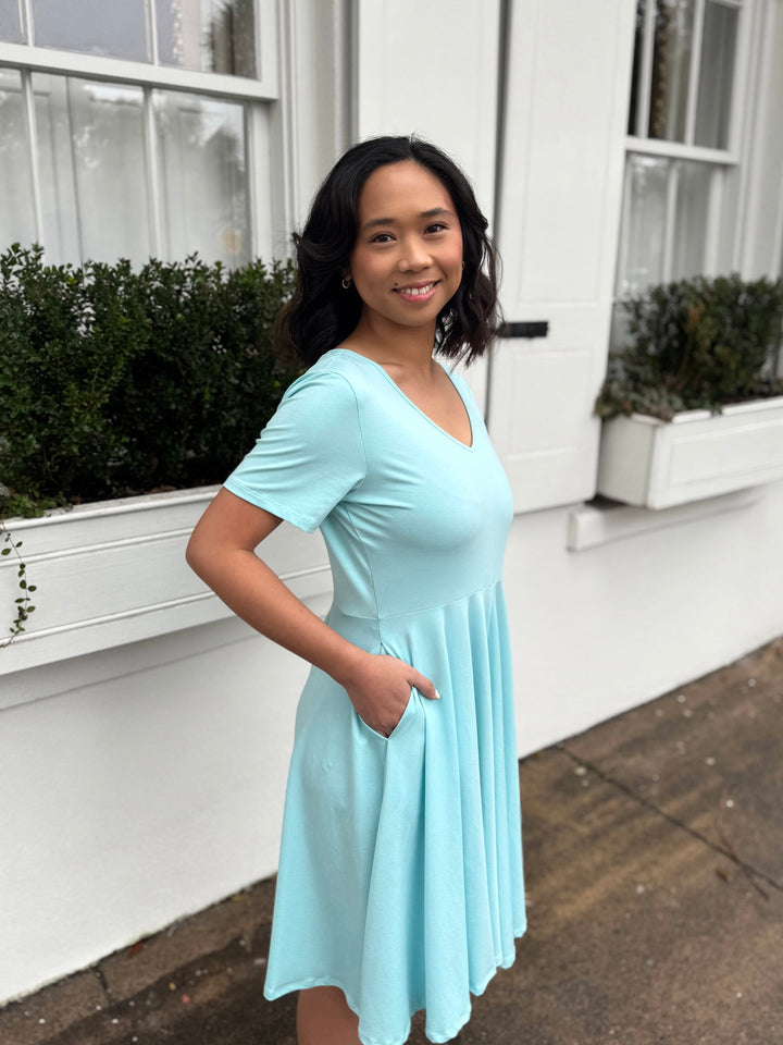 ADINA dress in Crisp Aqua