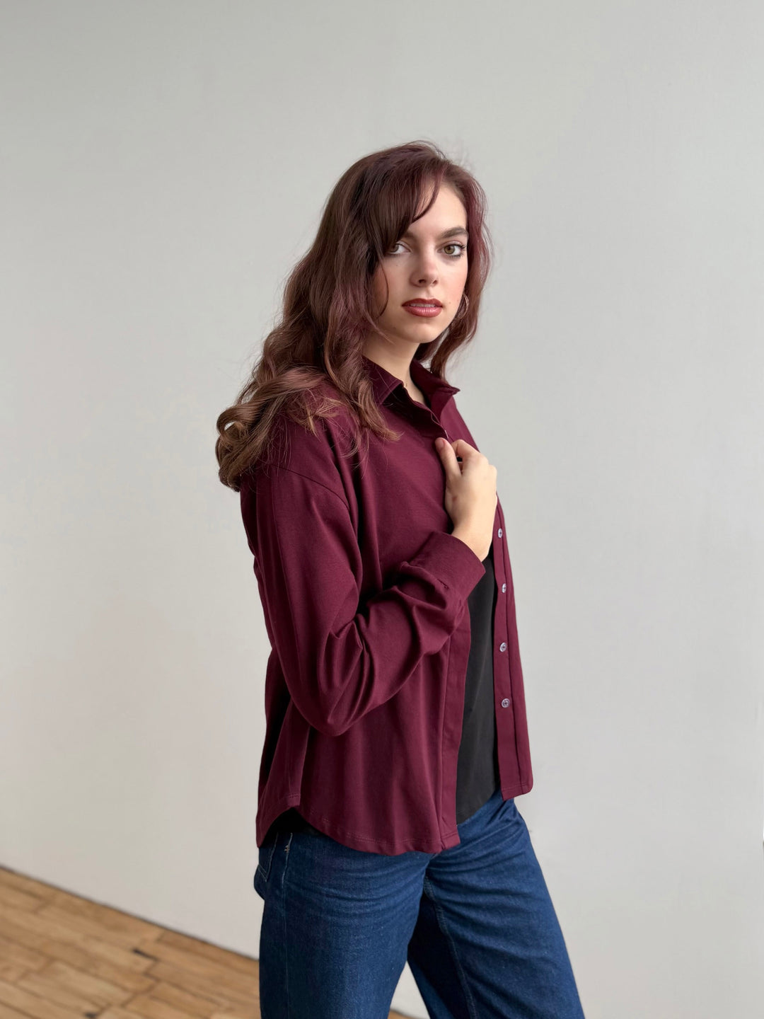 LINDSEY blouse in Merlot