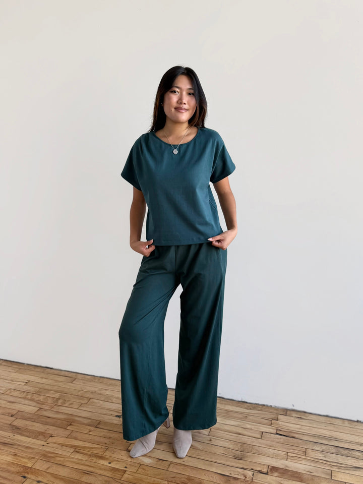 JEANINE heavy-knit top in Deep Sea