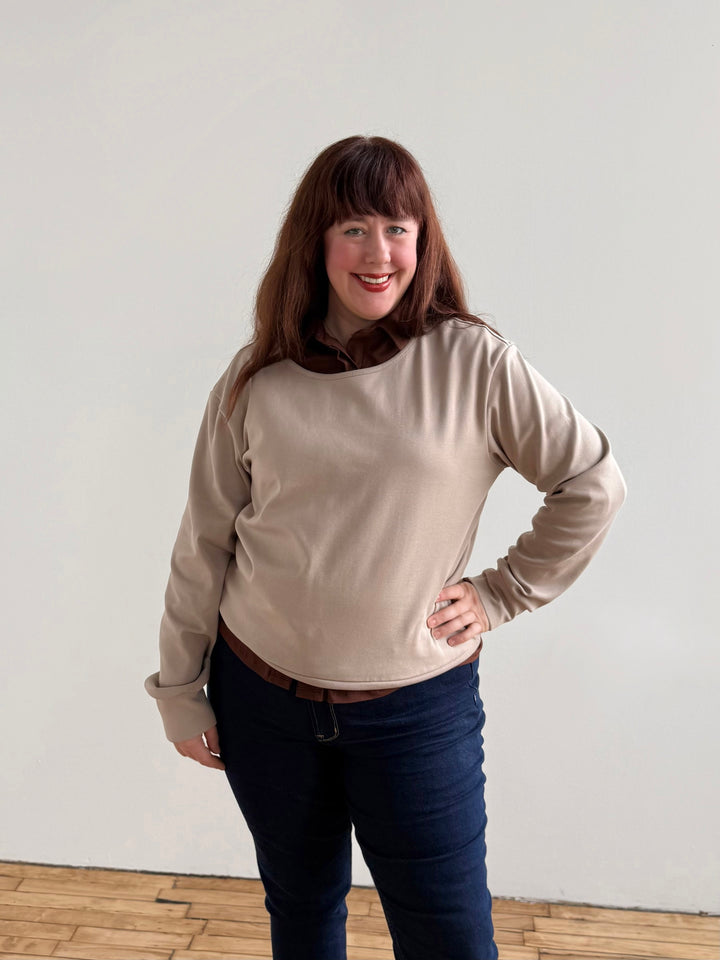 PERCY heavy knit top in Desert Sand