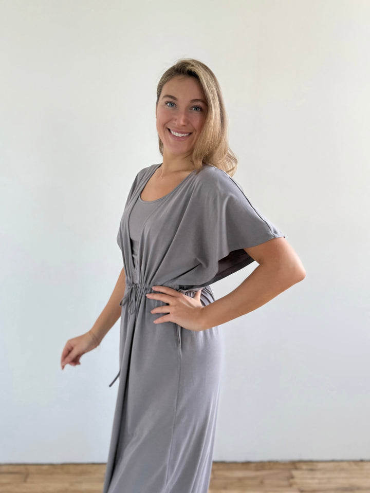 GIANNA swim cover-up dress in Circular Grey