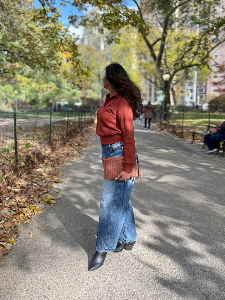 SEDONA waffle knit top in Cherrywood