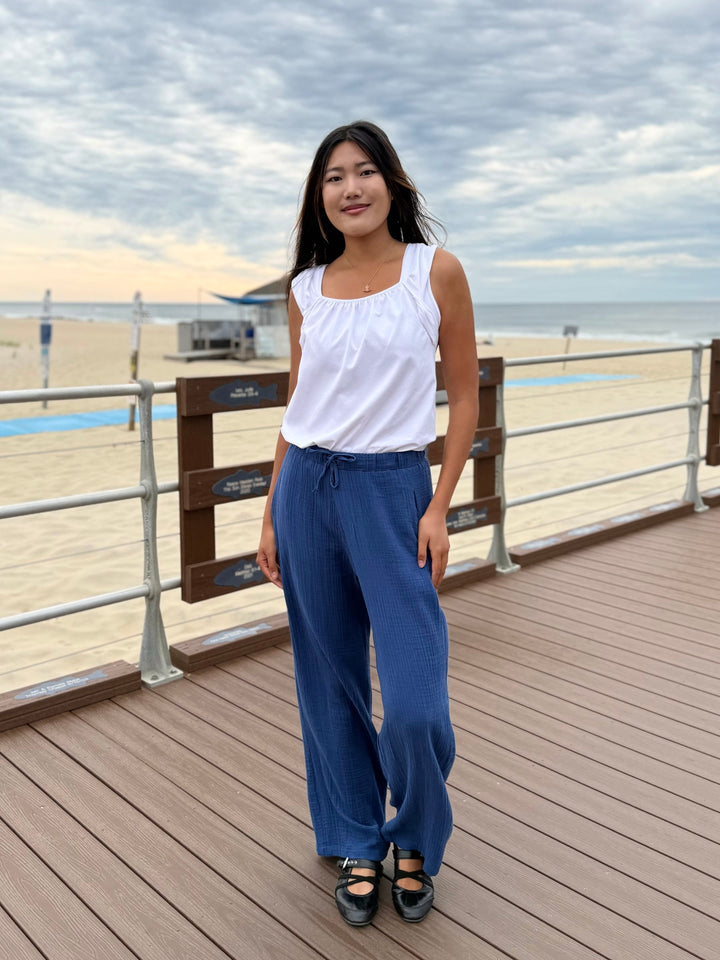 FLORENCE gauze pants in Bluebird