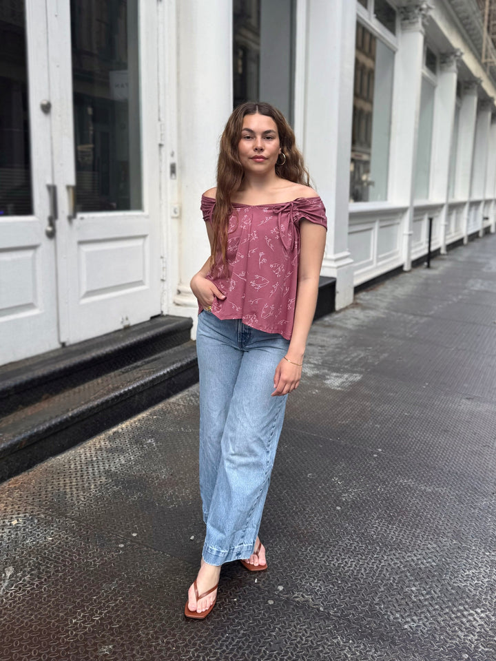 BRIAR tank in Vintage Mauve/White