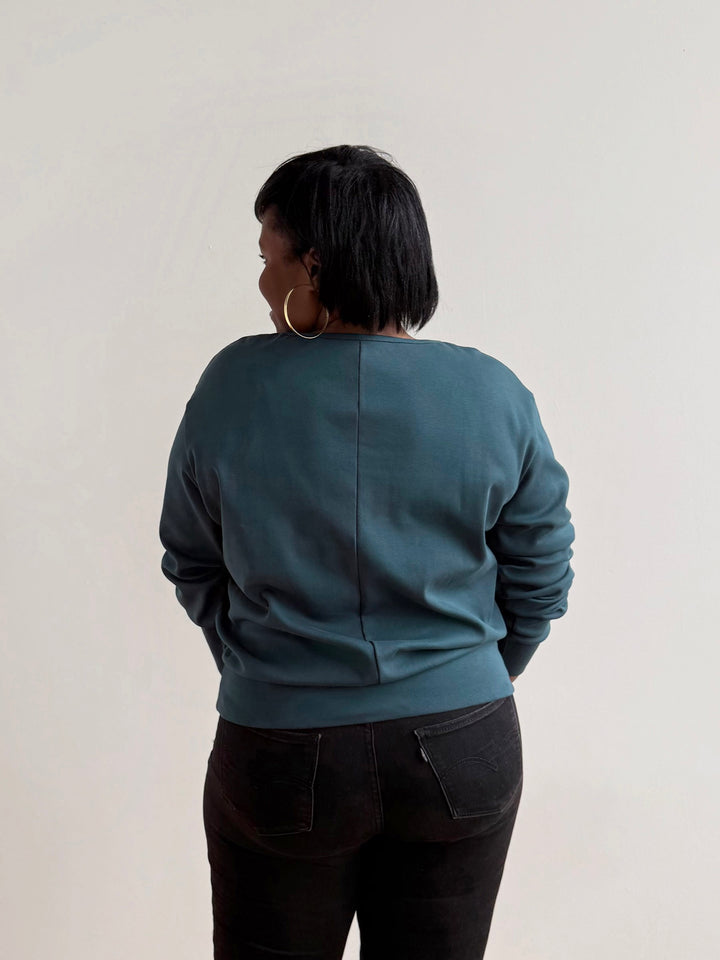 PERCY heavy knit top in Deep Sea