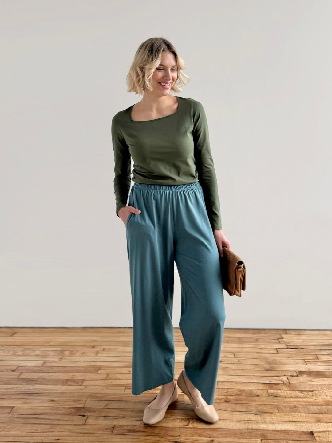 ANDRI jersey pants in Dark Aqua
