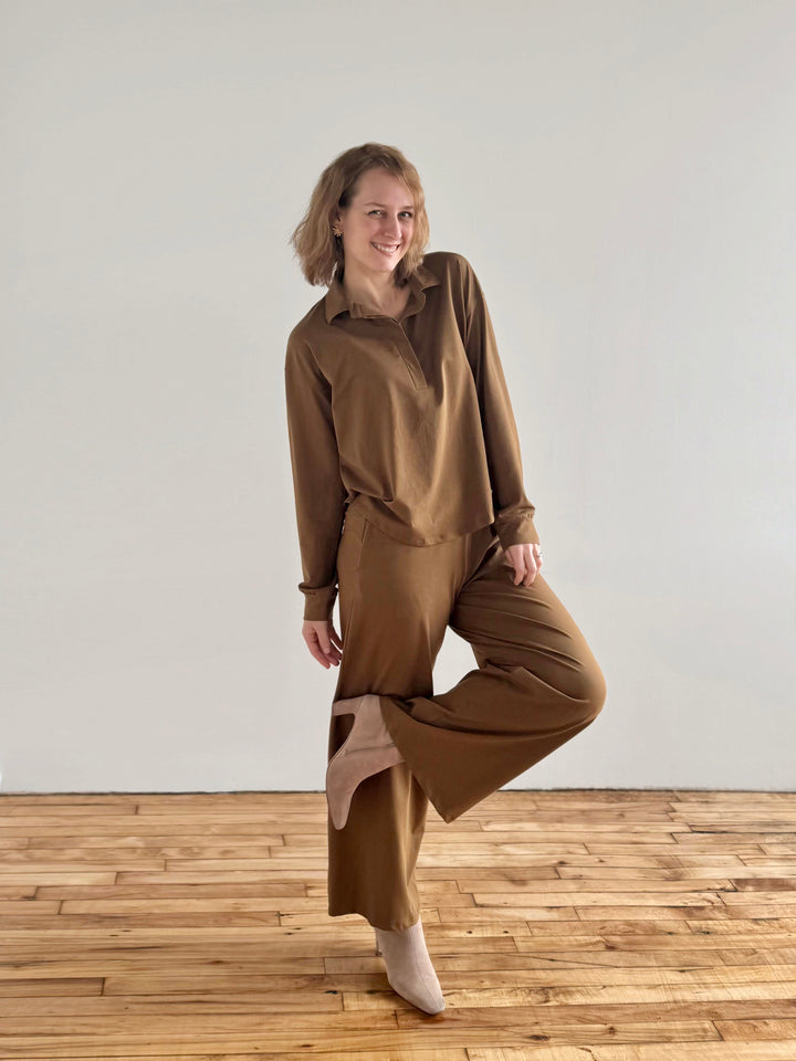 ANDRI jersey pants in Kona Brown