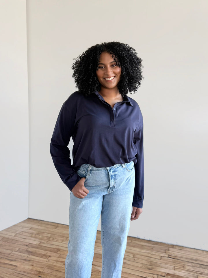 MICAH jersey top in Navy
