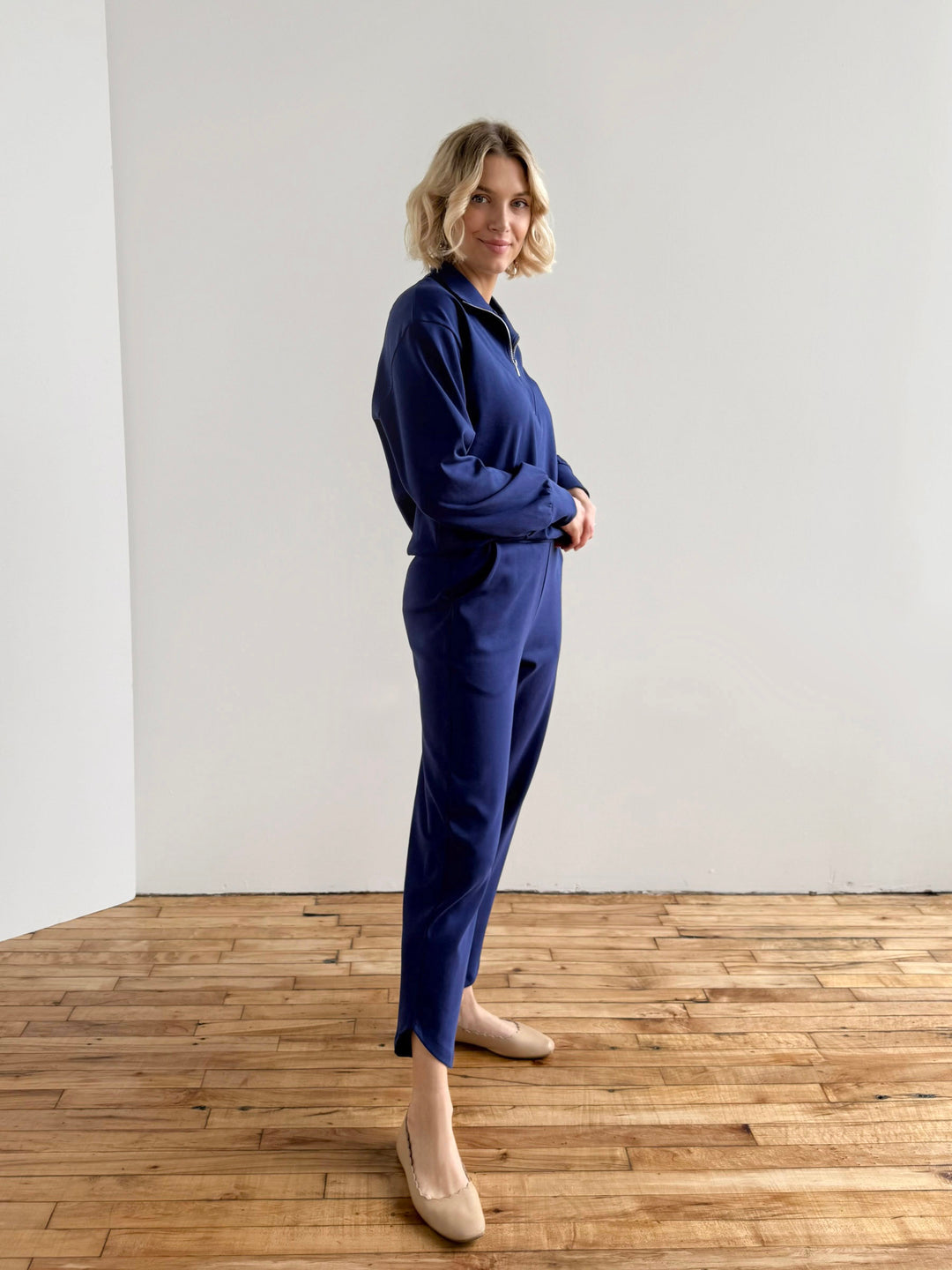 SOPHIA tulip hem pants in Bright Navy