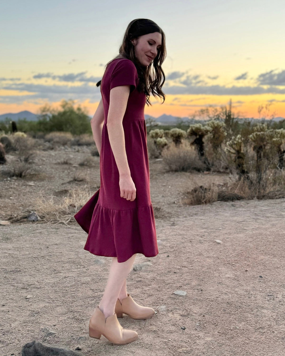 PHOENIX waffle knit dress in Raspberry – Elegantees PHOENIX waffle knit dress in Raspberry – Elegantees