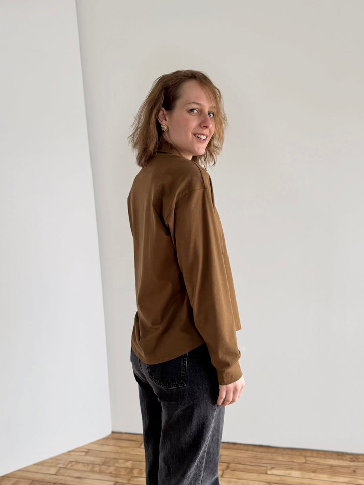 MICAH jersey top in Kona Brown