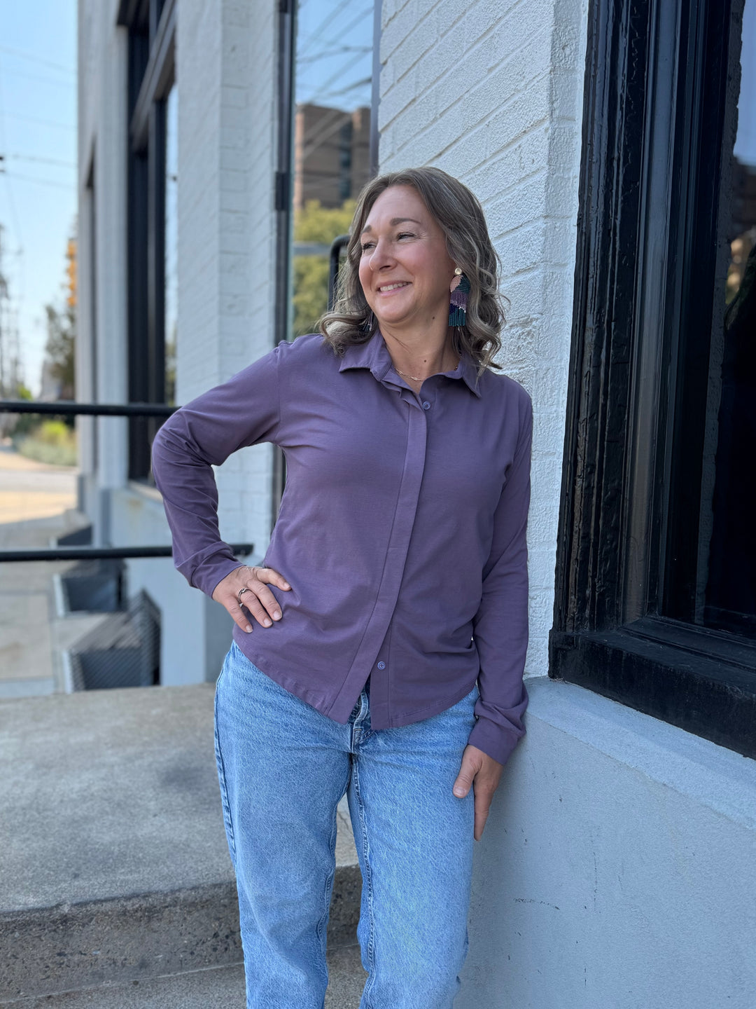 DEVON blouse in Smoky Purple