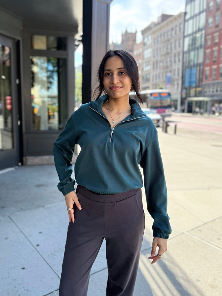 JOHANNA heavy-knit pullover in Deep Sea