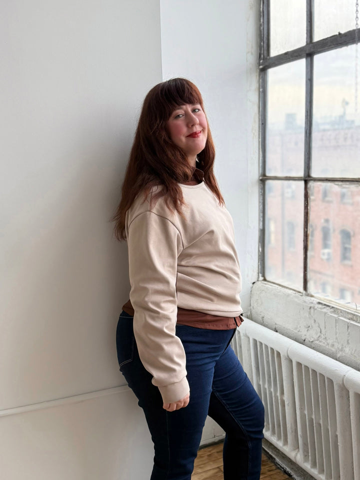 PERCY heavy knit top in Desert Sand