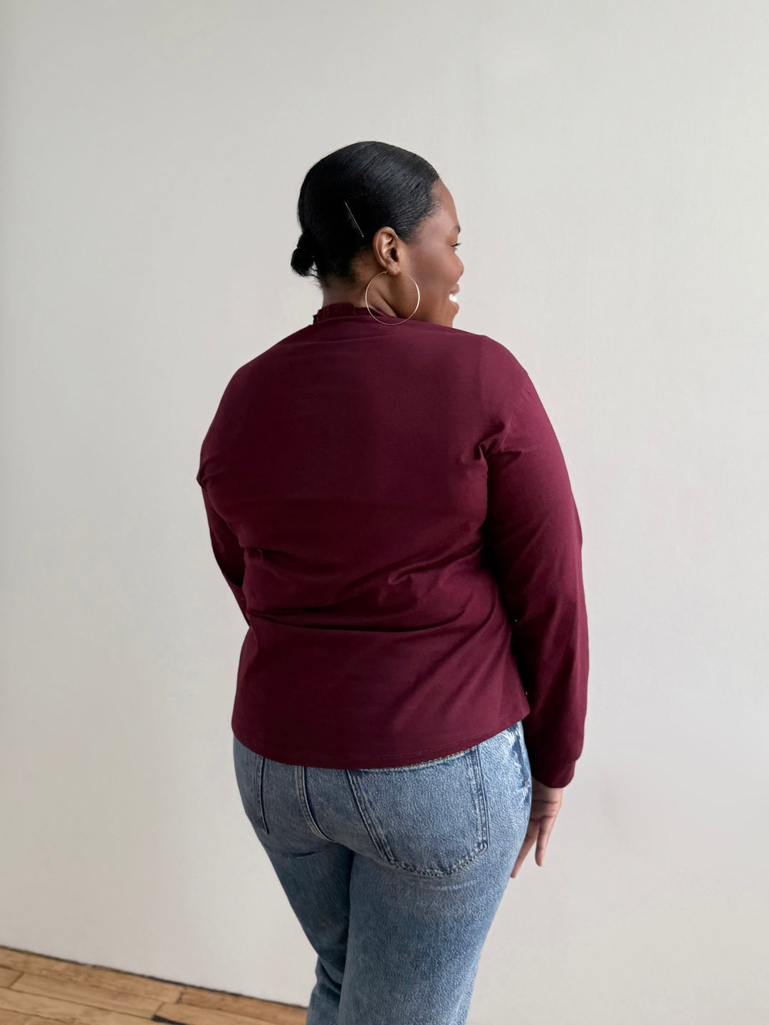 PIETRA jersey top in Merlot