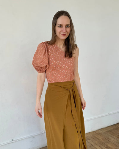LAYLA wrap skirt in Tapenade