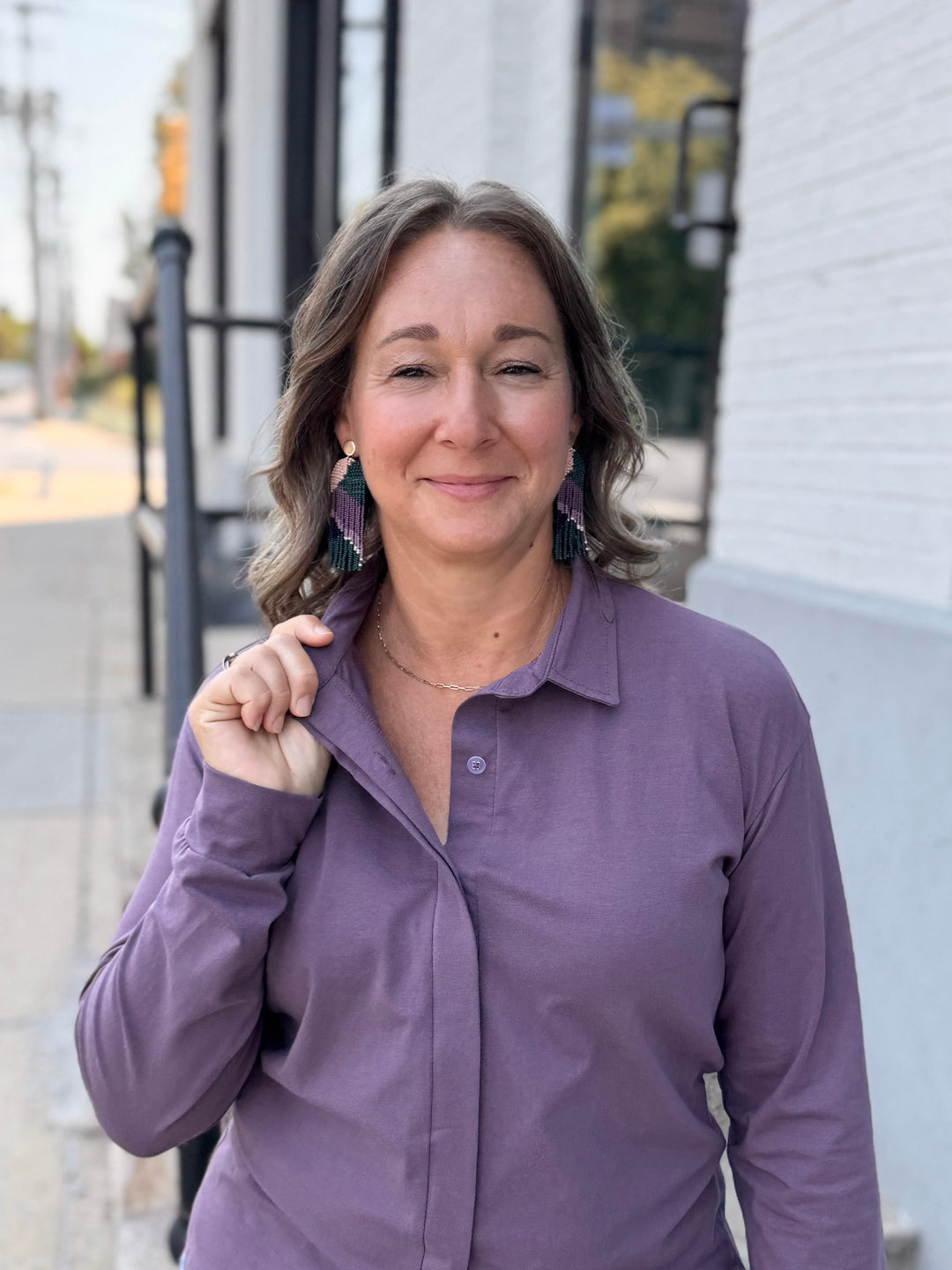 DEVON blouse in Smoky Purple
