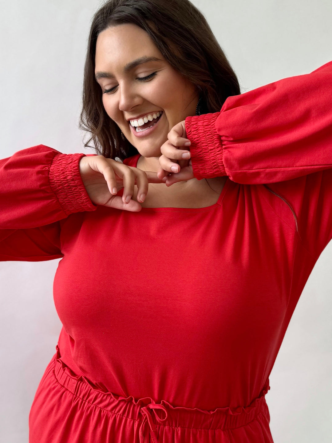 DARLA top in Bright Red