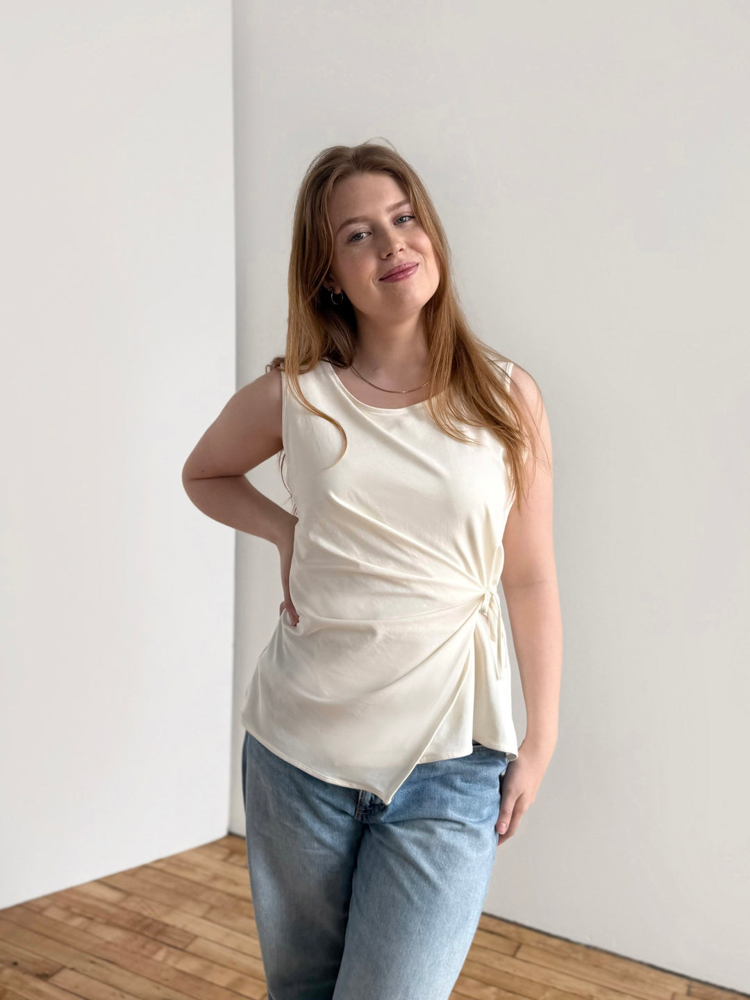 REINA top in Light Ivory