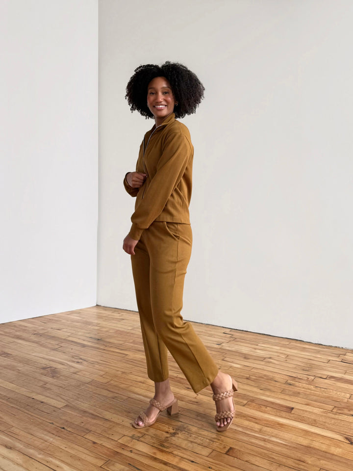 PATRICIA heavy-knit pants in Warm Sienna