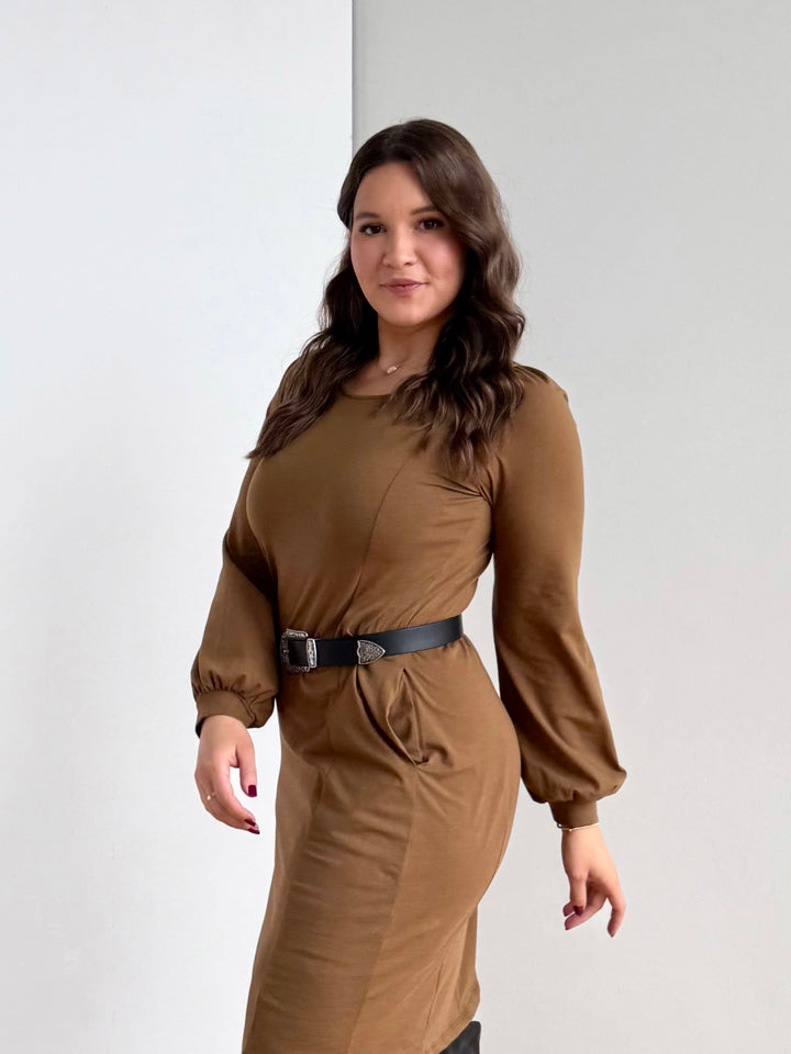 CONSTANCE dress in Kona Brown