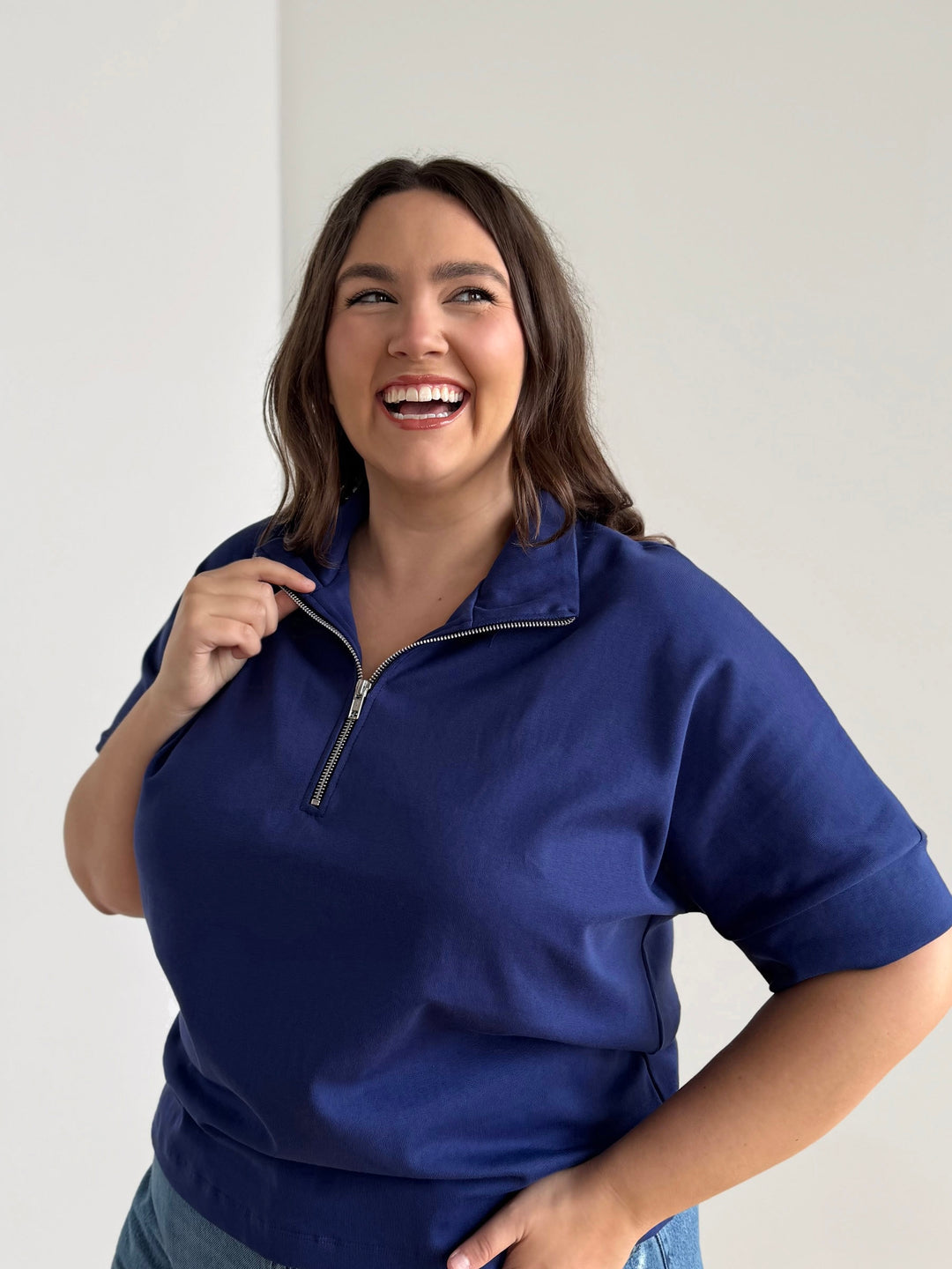 SINCLAIR heavy-knit top in Bright Navy