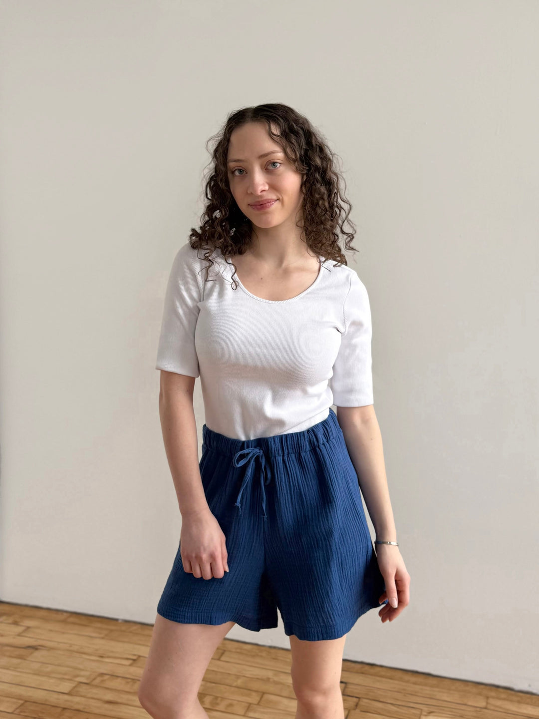 MADRID gauze shorts in Bluebird