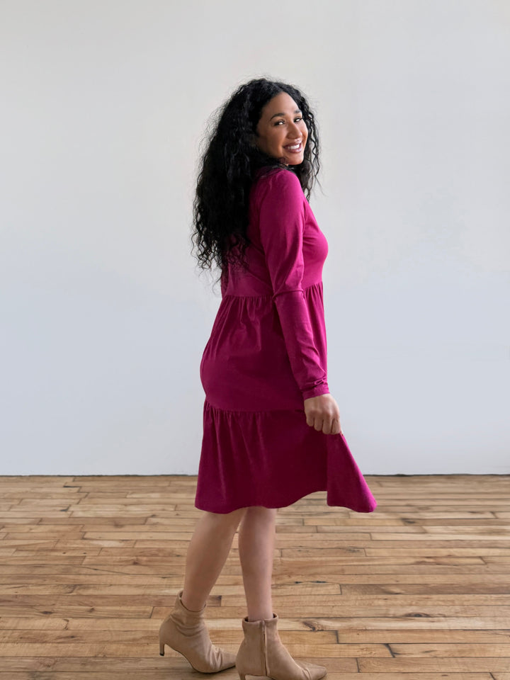 MAISIE dress in Garnet Pink