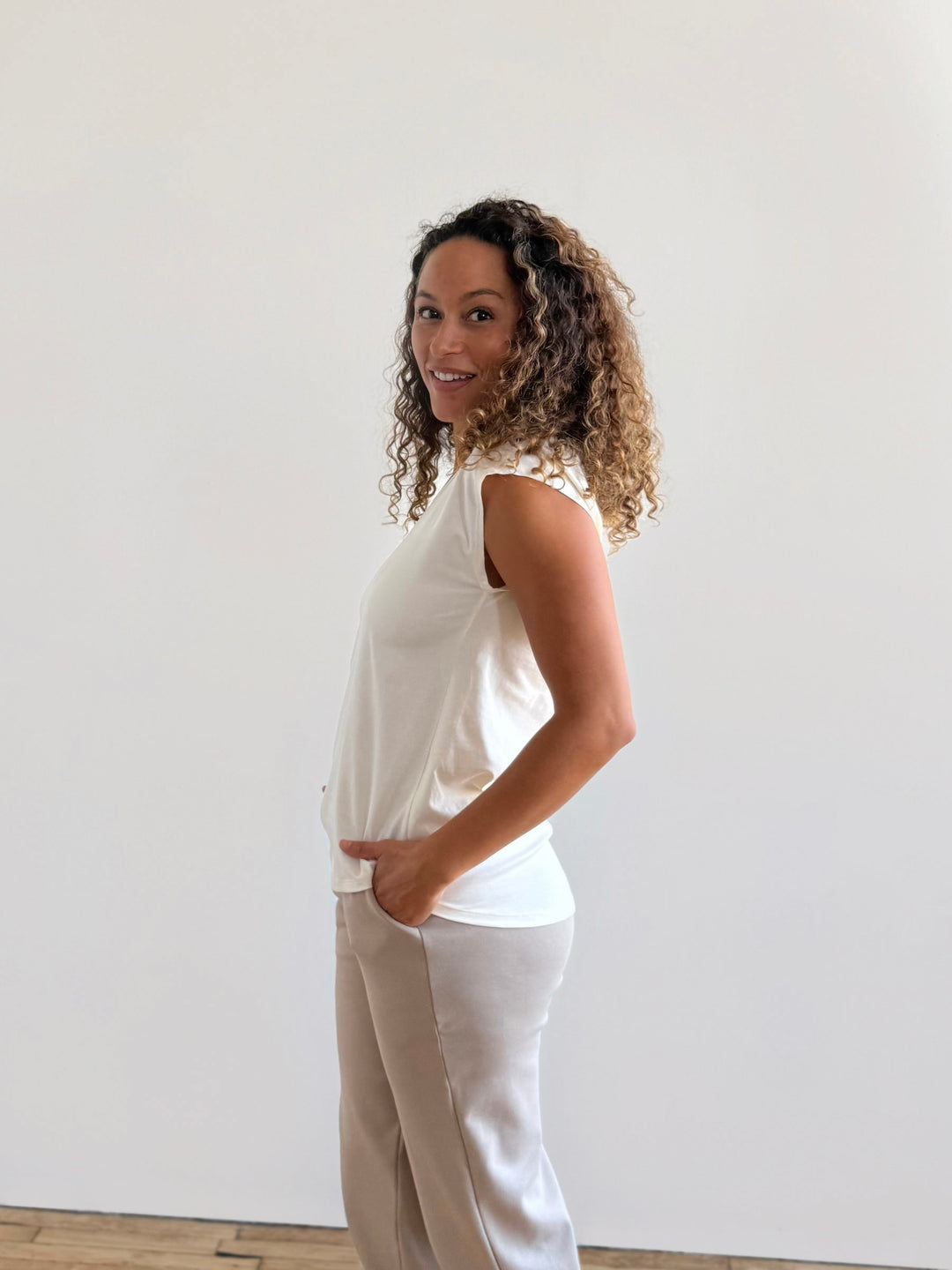 NADINE tee in Light Ivory