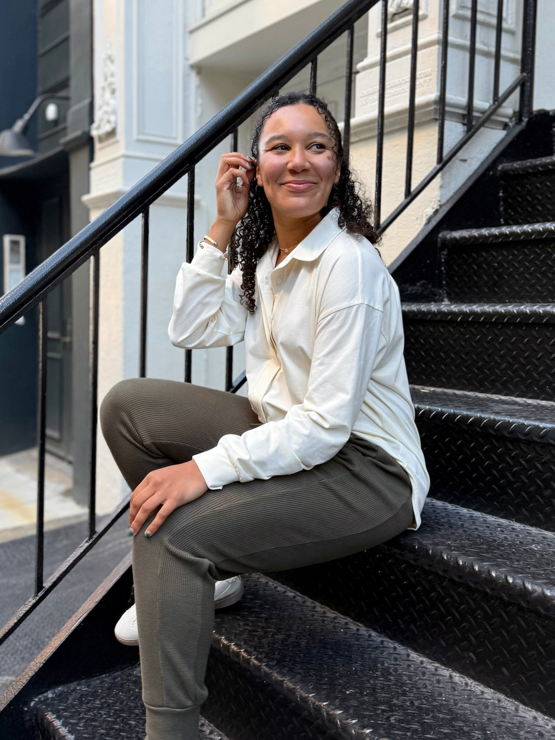 OWEN waffle knit joggers in Crocodile