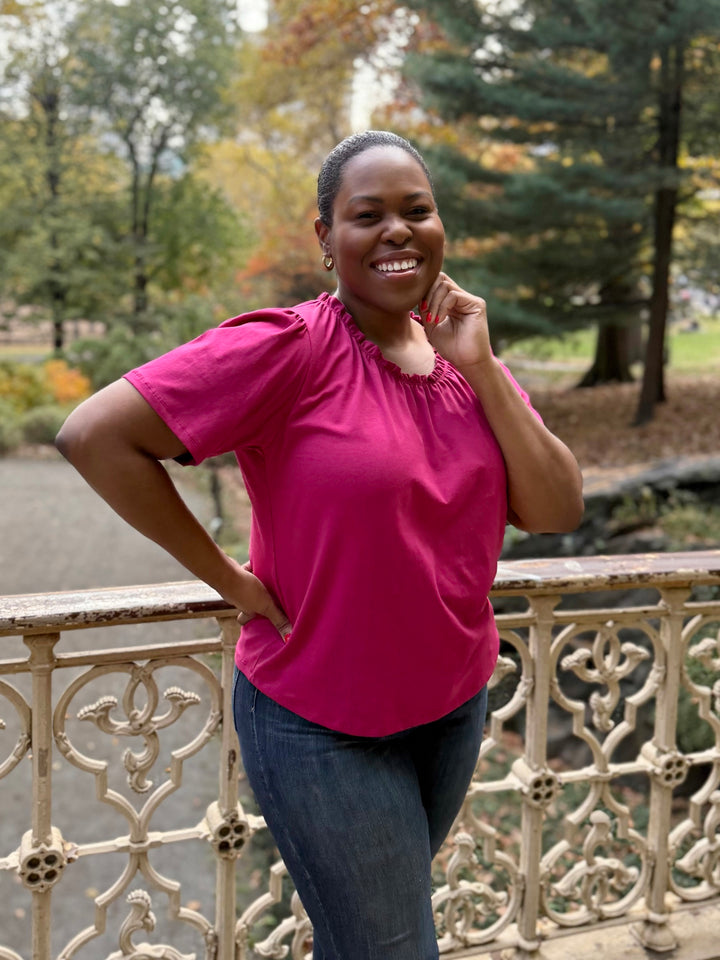 LARA tee in Garnet Pink