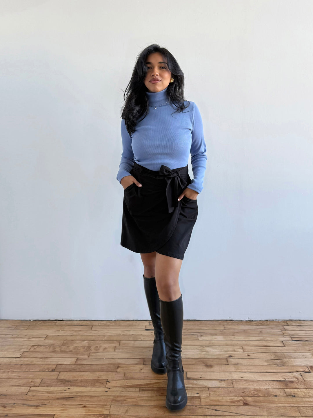 MILANE rib-knit top in Bluebell