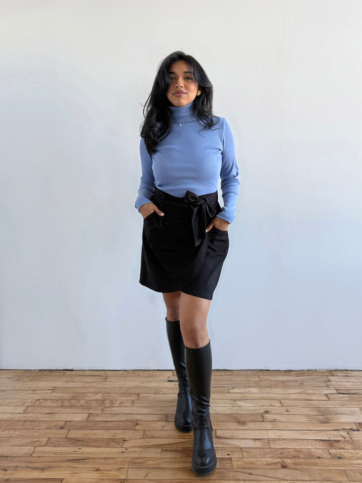 MILANE rib-knit top in Bluebell