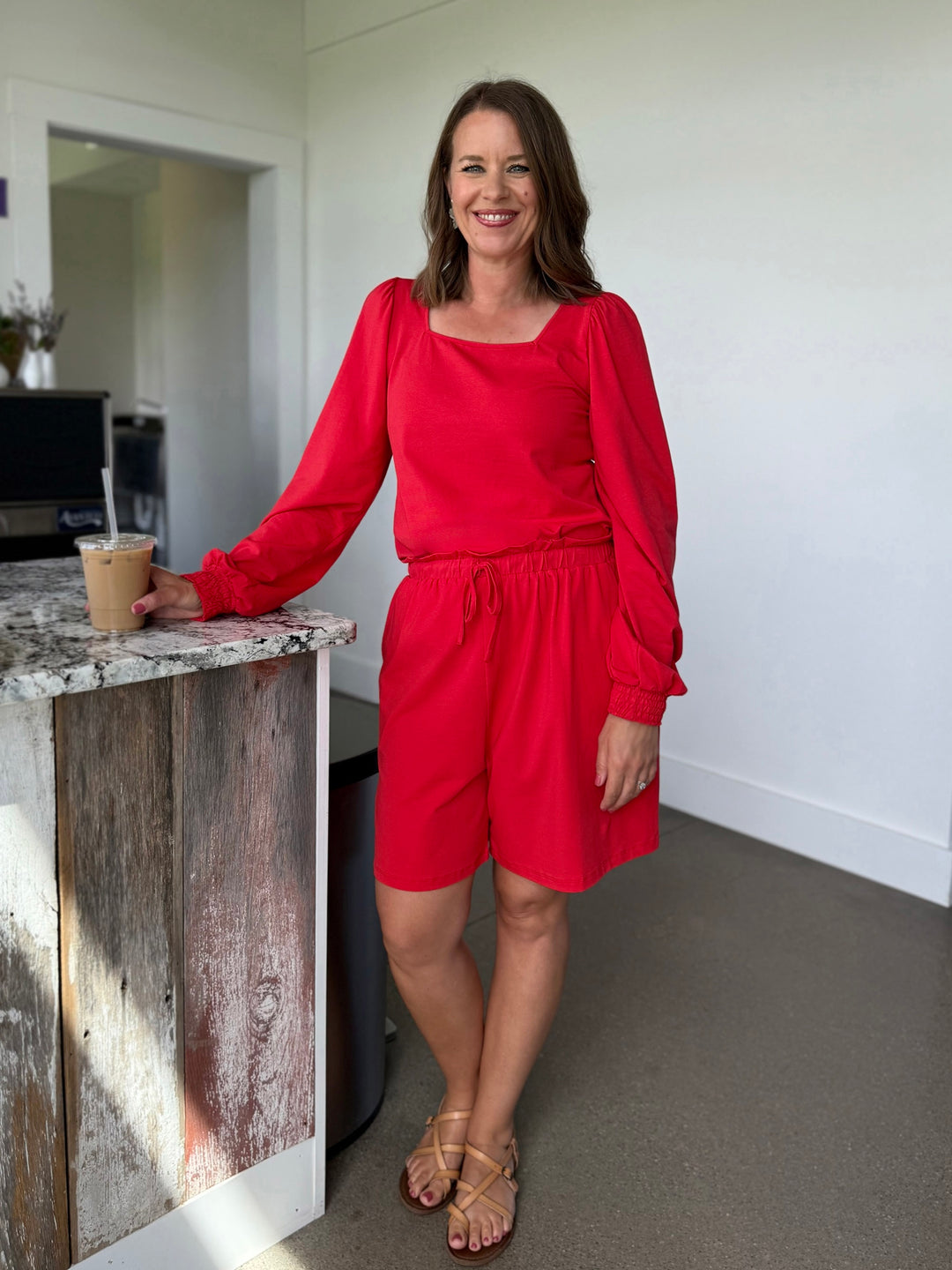 DARLA top in Bright Red