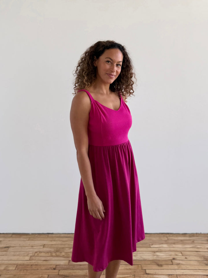 MARIBEL dress in Hot Pink/Garnet Pink