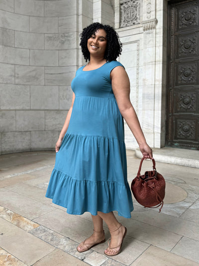 DARCY dress in Peacock Blue