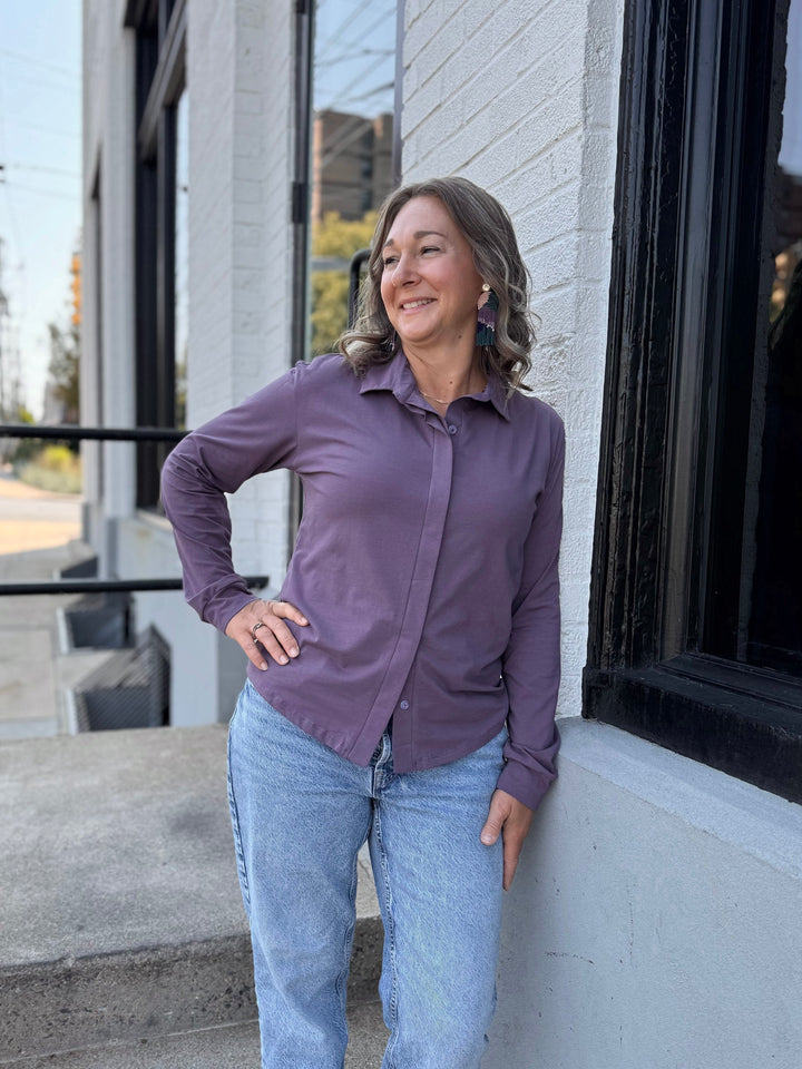 DEVON blouse in Smoky Purple