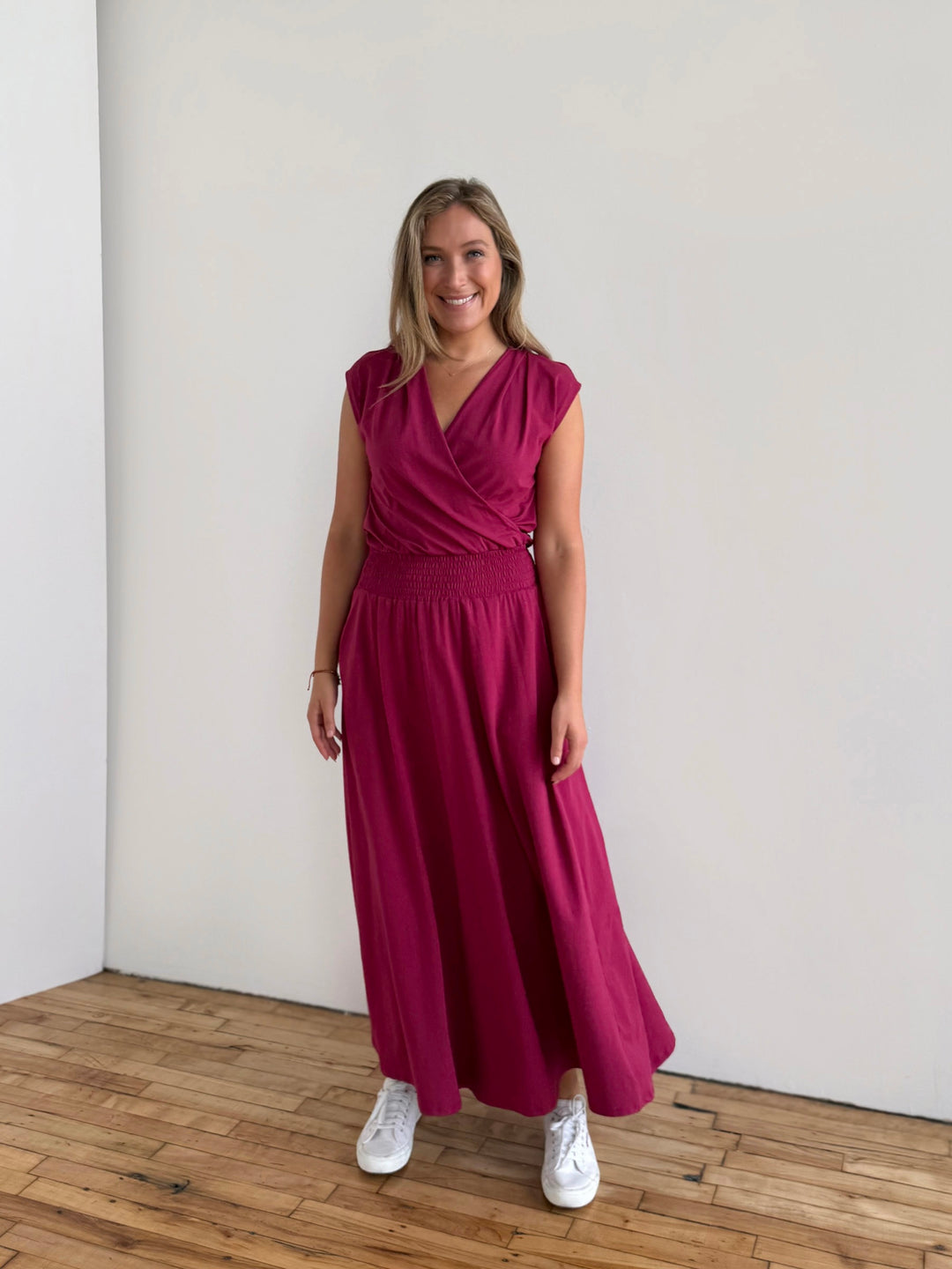 AUBREE dress in Pomegranate