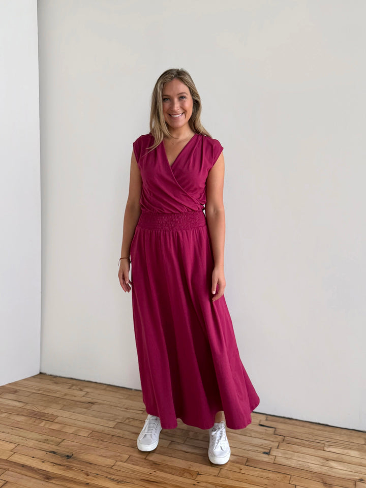 AUBREE dress in Pomegranate