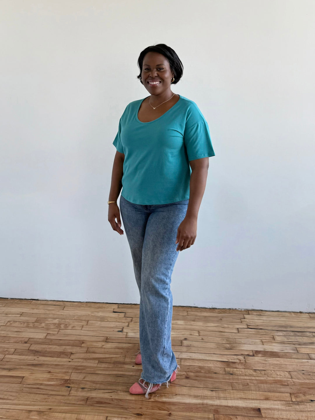 KIM tee in Marine Teal