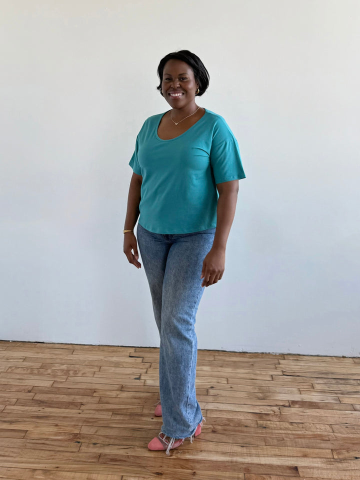 KIM tee in Marine Teal