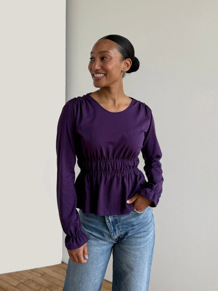 IRINA jersey top in Midnight Dahlia
