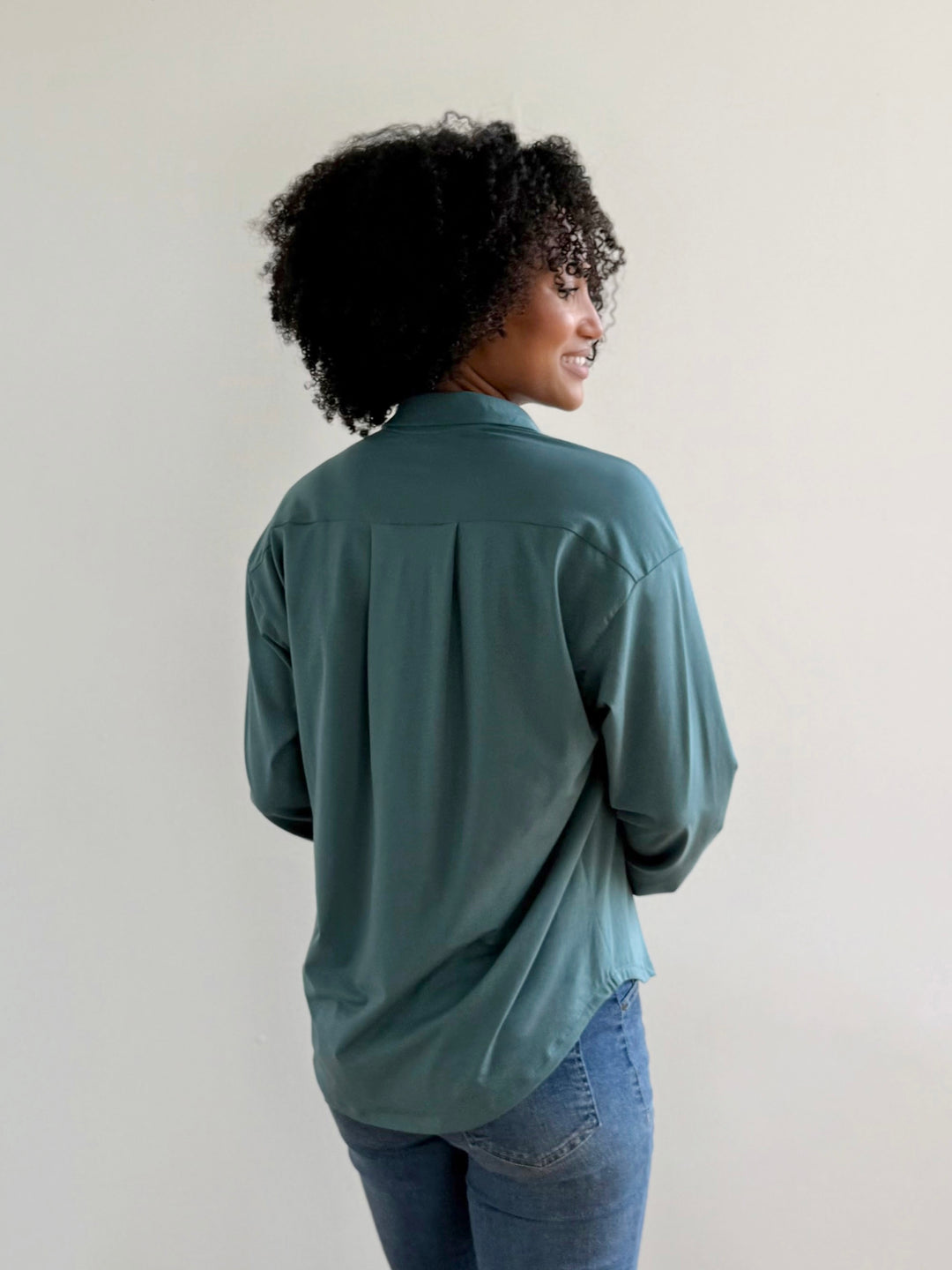 LINDSEY blouse in Dark Aqua