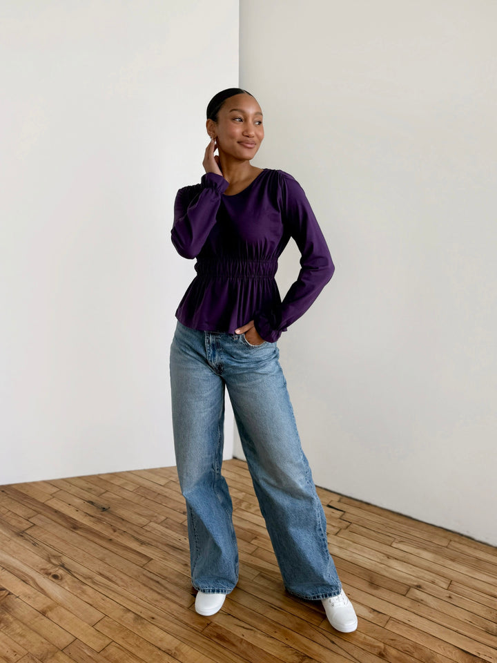 IRINA jersey top in Midnight Dahlia