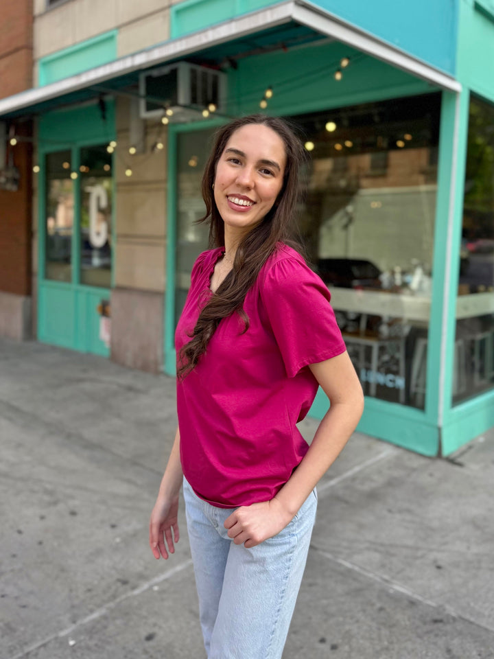 LARA tee in Garnet Pink